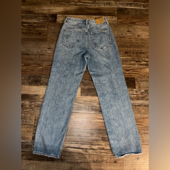 Denim Forum Blue Straight Leg Jeans with Cropped Finish - Picture 6 of 8